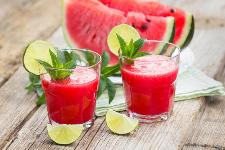 Pastèque idée recette menthe citron vert