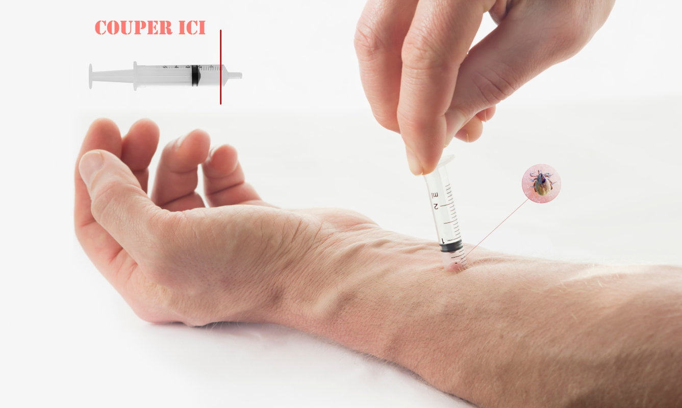 Maladie de Lyme Enlever tique avec seringue