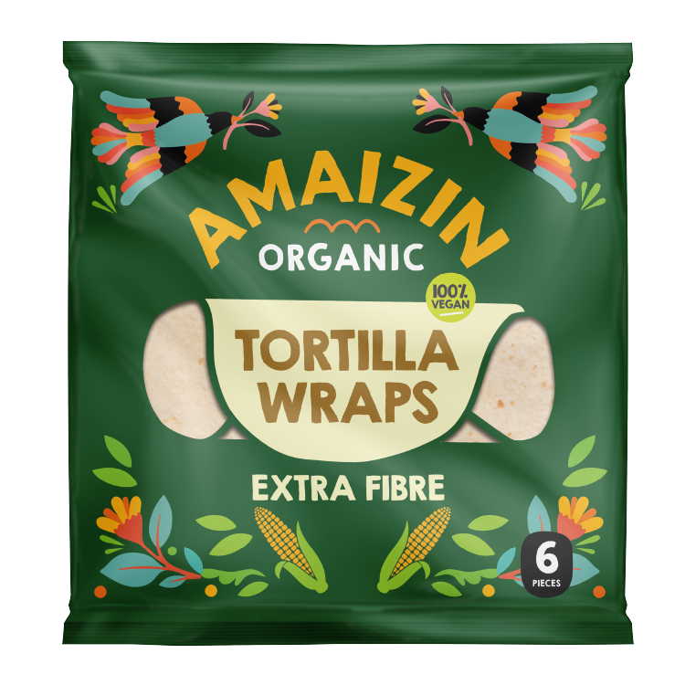 Tortilla Wraps Bio Extra Fibre – Amaizin Organic – 240 g (6 pièces)