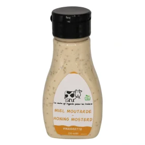 Vinaigrette Bio Miel et Moutarde – La Vache Qui Regarde Passer Les Trains – 250 ml