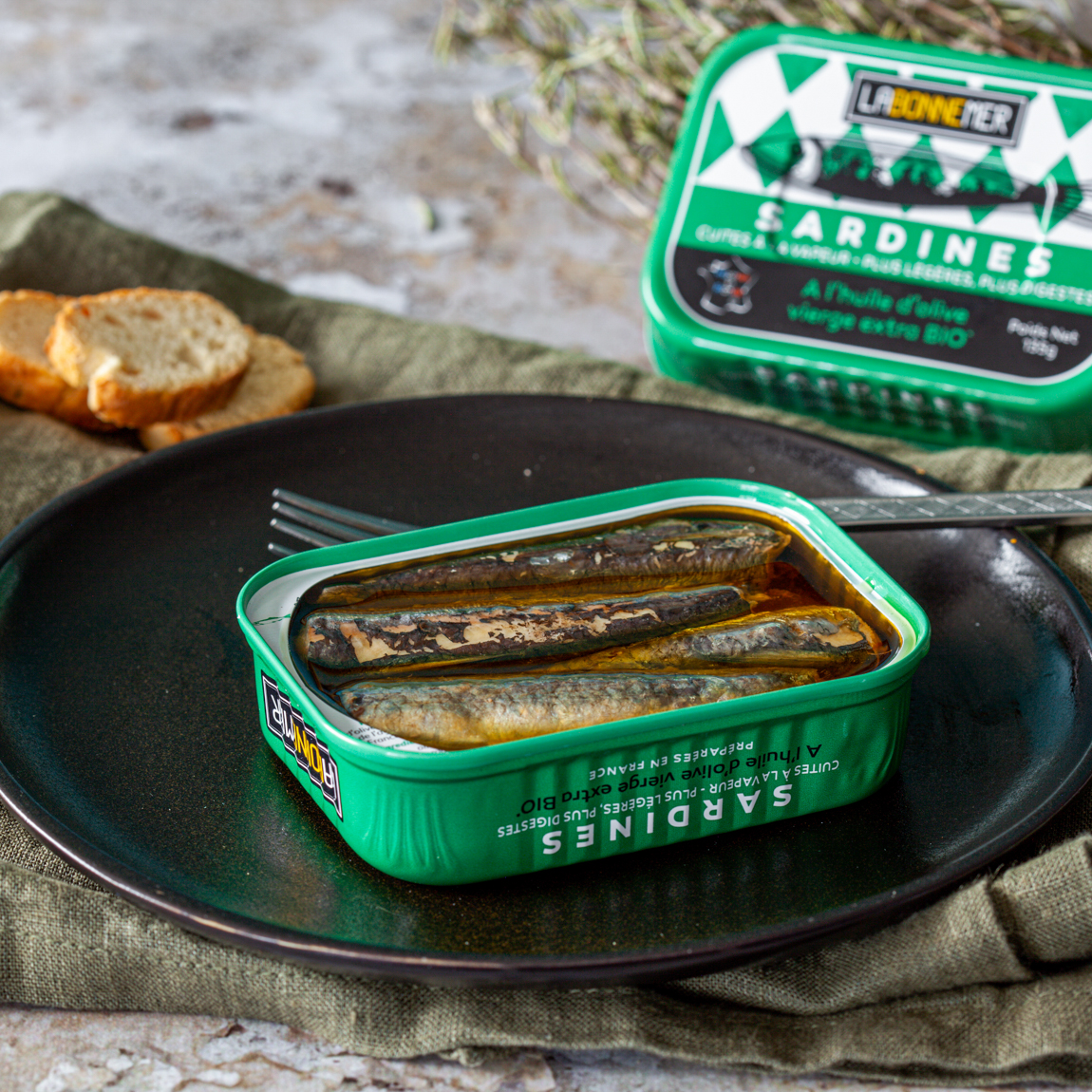 Sardines à l'huile d'olive Bio cuite à la vapeur